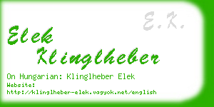 elek klinglheber business card